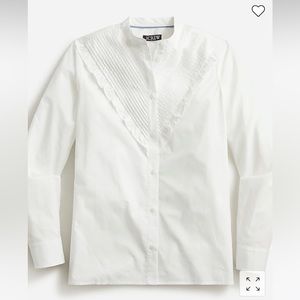 J. Crew Ruffle-trim cotton poplin button-up
